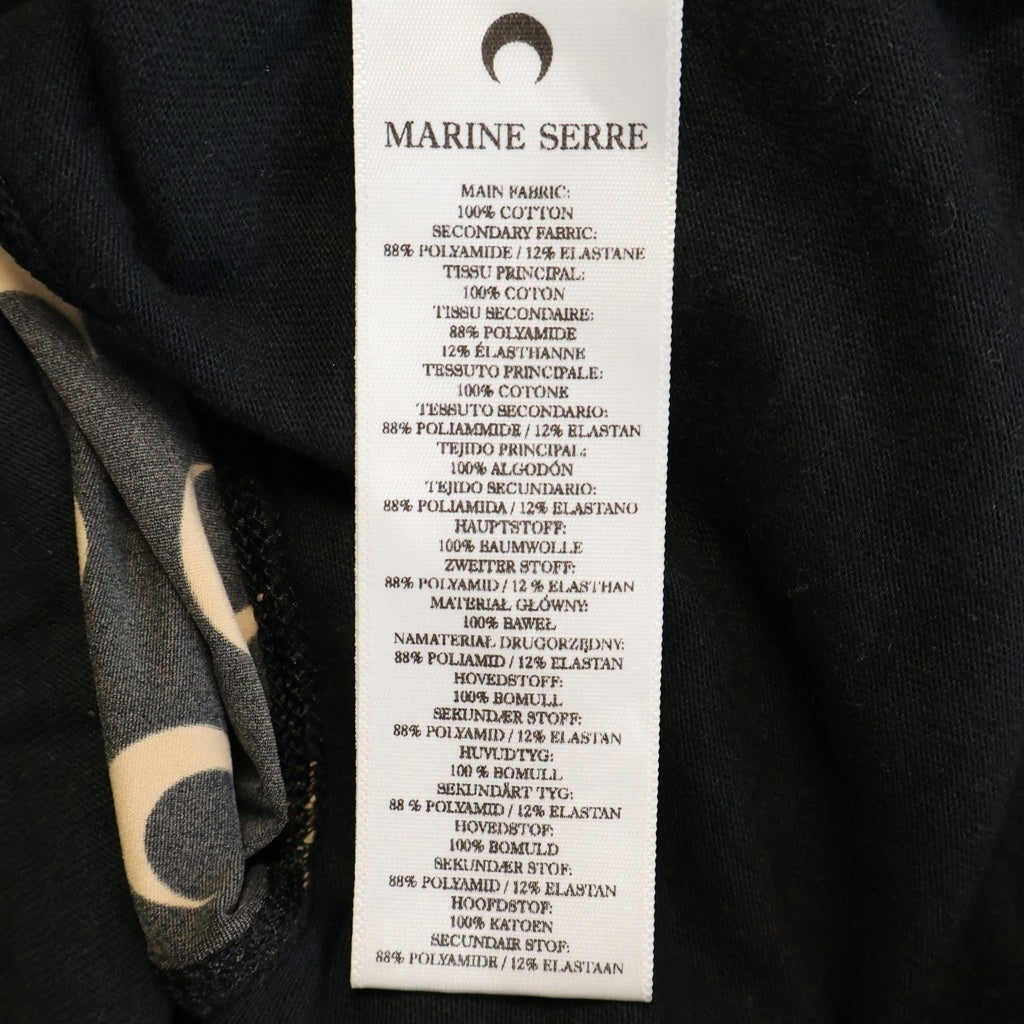 MARINE SERRE(マリーン セル) graphic tee グラフィック半袖Tシャツ カットソー ブラック レディース