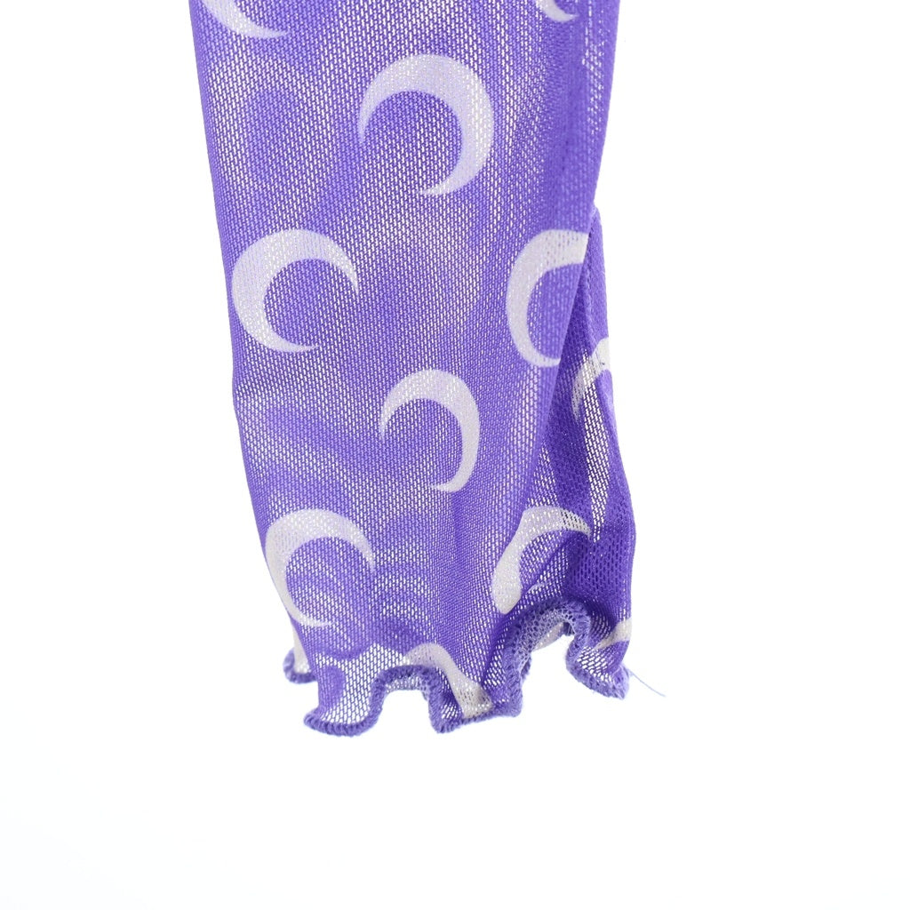 MARINE SERRE(マリーン セル) Recycled Moon Mesh Crop Top Lavender ムーン メッシュ クロップド ロングスリーブTシャツ パープル レディース