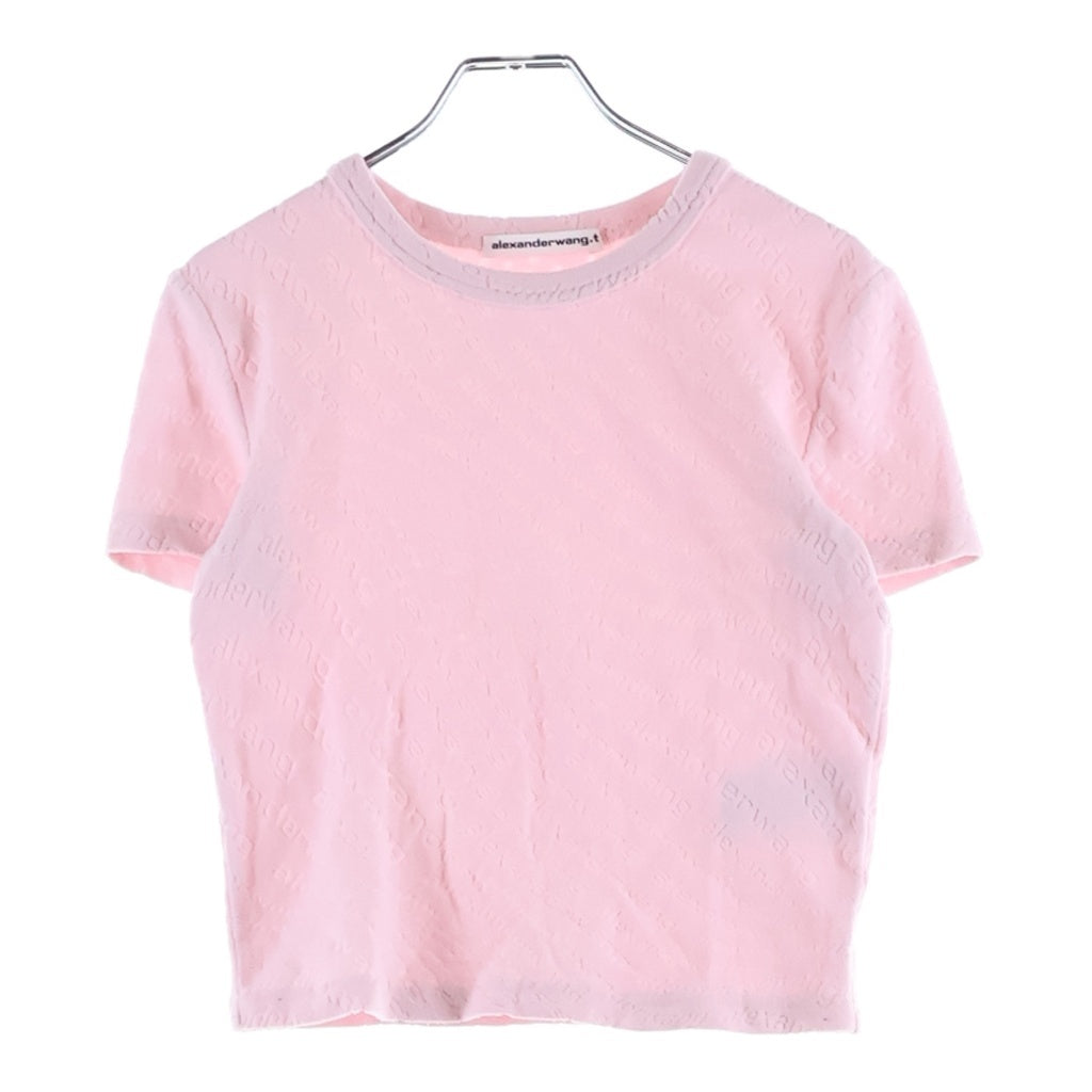 ALEXANDER WANG(アレキサンダーワン) パイル地 総柄ロゴ 半袖Tシャツ カットソー ピンク 4CC1241426 レディース
