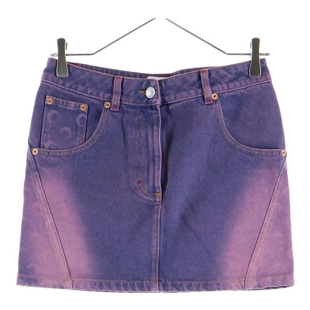 MARINE SERRE(マリーン セル) Moon Laser Denim Mini Skirt グラデーション デニムミニスカート パープル レディース