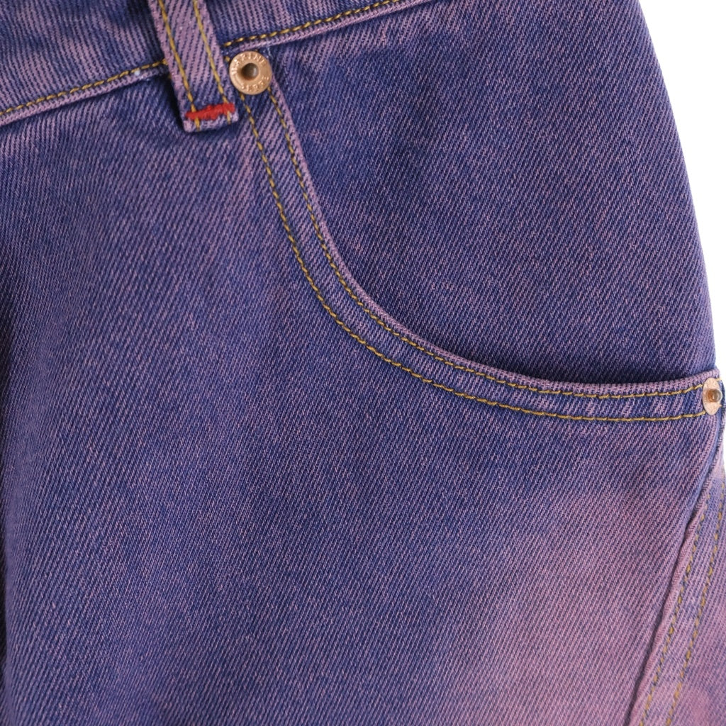 MARINE SERRE(マリーン セル) Moon Laser Denim Mini Skirt グラデーション デニムミニスカート パープル レディース