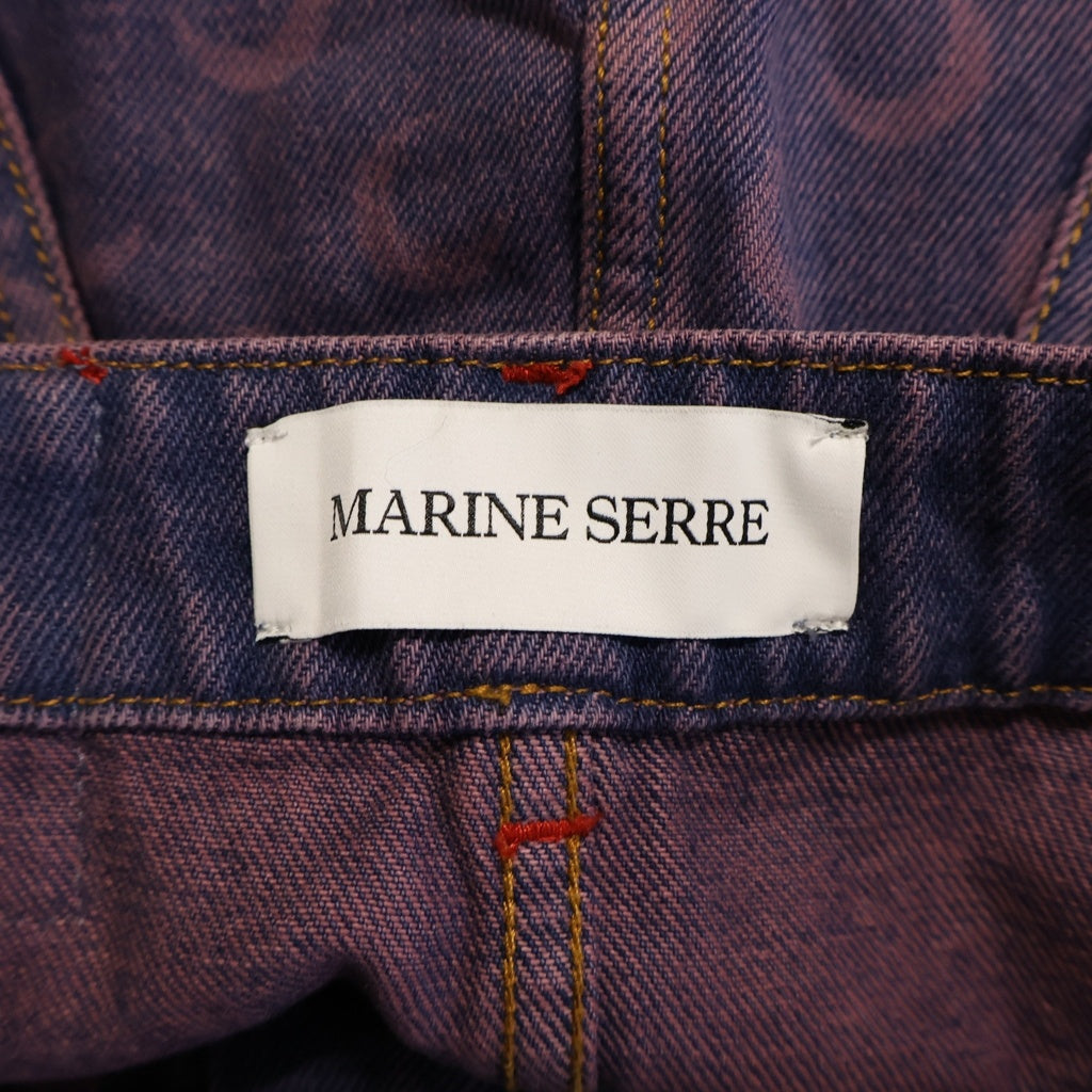 MARINE SERRE(マリーン セル) Moon Laser Denim Mini Skirt グラデーション デニムミニスカート パープル レディース