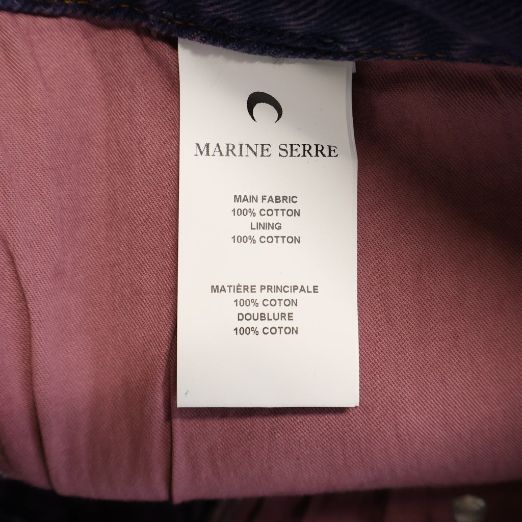 MARINE SERRE(マリーン セル) Moon Laser Denim Mini Skirt グラデーション デニムミニスカート パープル レディース