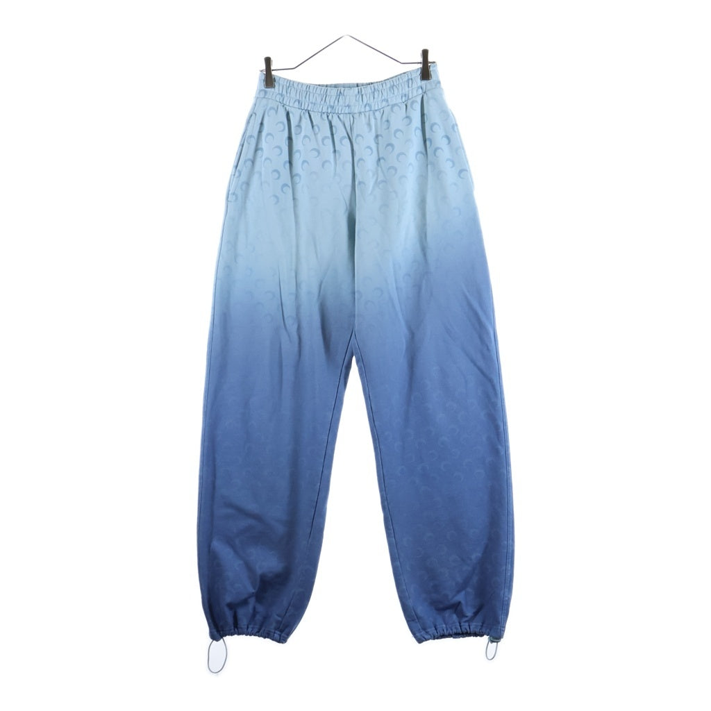 MARINE SERRE(マリーン セル) moon faded fleece ムーンロゴ グラデーション スウェットパンツ ジョガーパンツ ブルー レディース