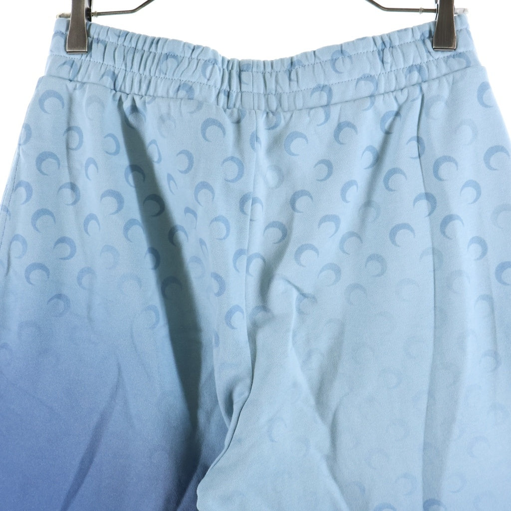 MARINE SERRE(マリーン セル) moon faded fleece ムーンロゴ グラデーション スウェットパンツ ジョガーパンツ ブルー レディース