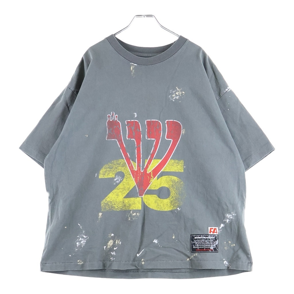 RRR123 RIVINGTON roi Rebis(リヴィントンロイレビス) 25SS LOVE STUFF TEE グラフィック半袖Tシャツ カットソー グレー