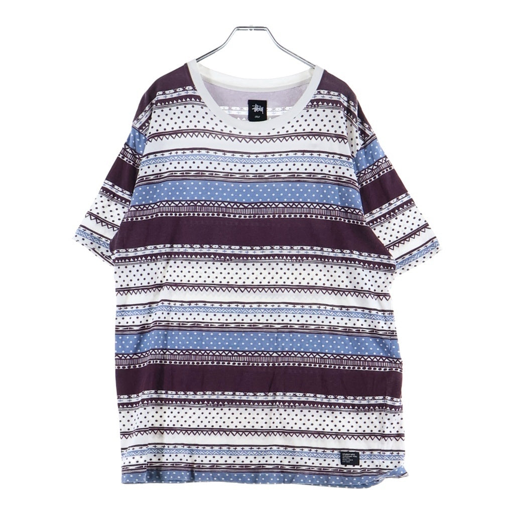 STUSSY(ステューシー) TOTEM S/S T-SHIRT 総柄プリント クルーネック半袖カットソーTシャツ マルチカラー