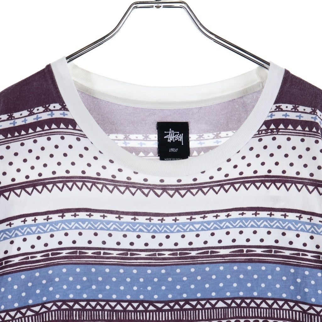 STUSSY(ステューシー) TOTEM S/S T-SHIRT 総柄プリント クルーネック半袖カットソーTシャツ マルチカラー
