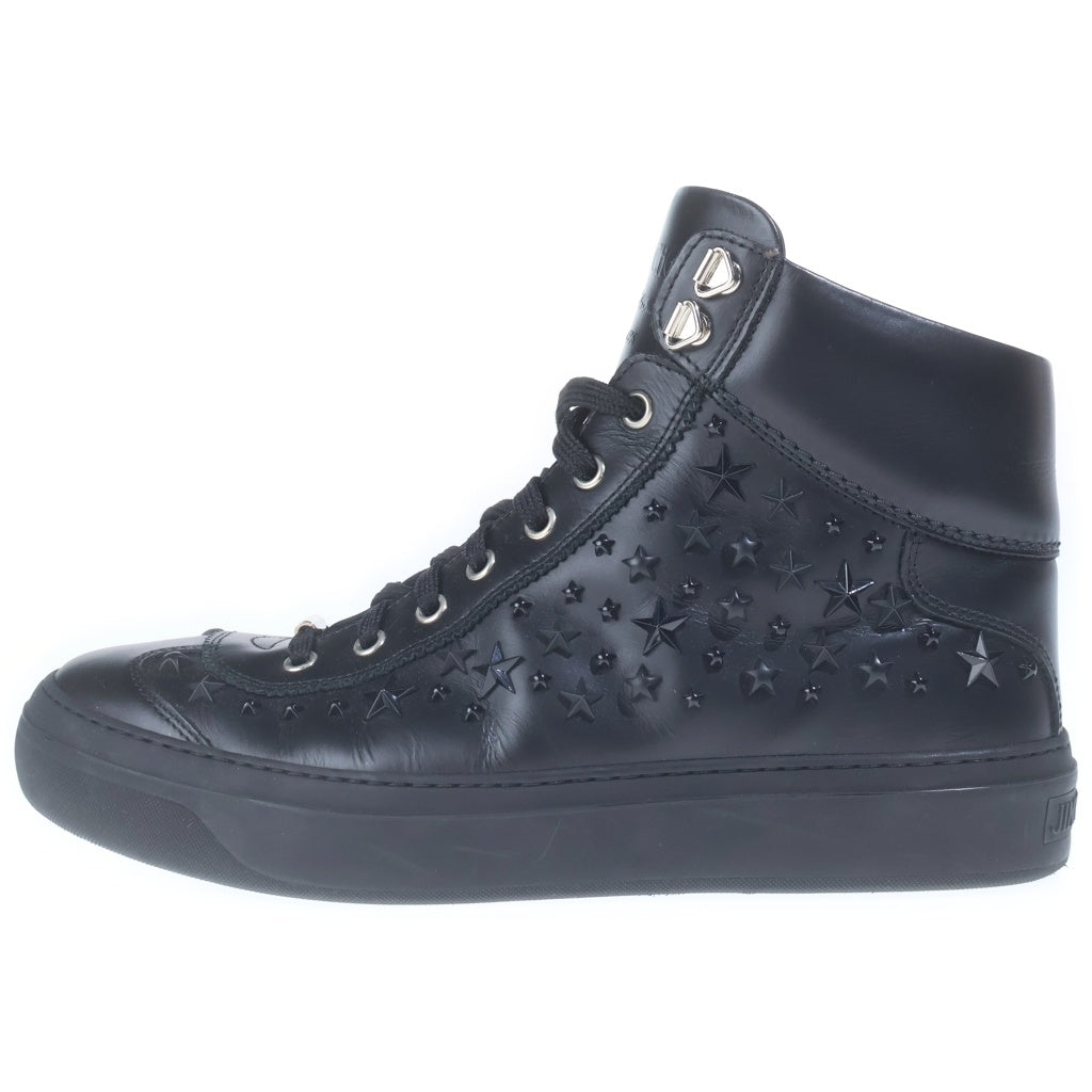JIMMY CHOO(ジミーチュウ) ARGYLE アーガイル スタースタッズ レザーハイカットスニーカー シューズ ブラック