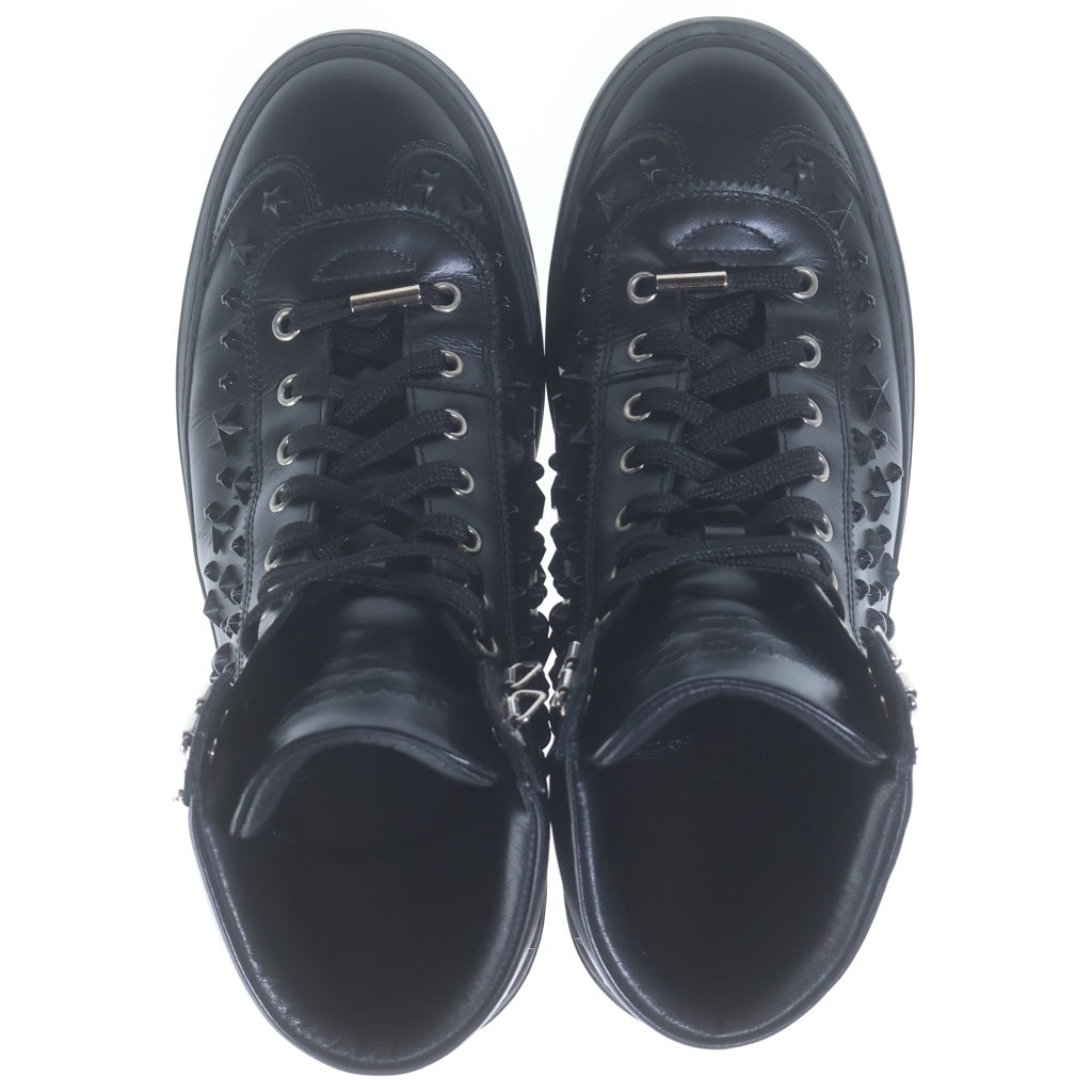 JIMMY CHOO(ジミーチュウ) ARGYLE アーガイル スタースタッズ レザーハイカットスニーカー シューズ ブラック