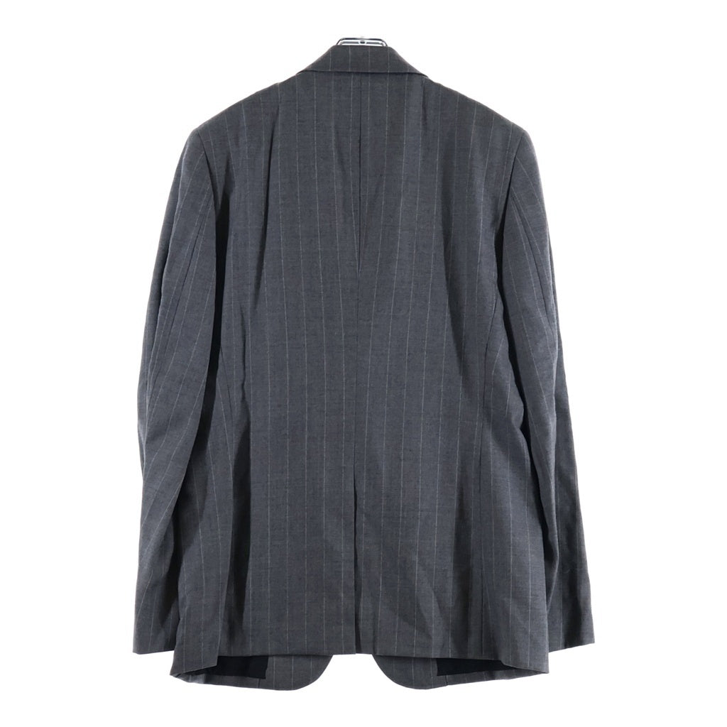 COMME des GARCONS(コムデギャルソン) フロント切替 ストライプテーラードジャケット シングルジャケット グレー/パープル PDーJ028