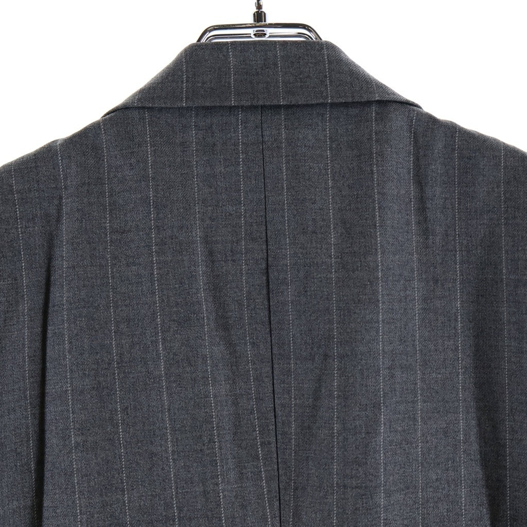 COMME des GARCONS(コムデギャルソン) フロント切替 ストライプテーラードジャケット シングルジャケット グレー/パープル PDーJ028