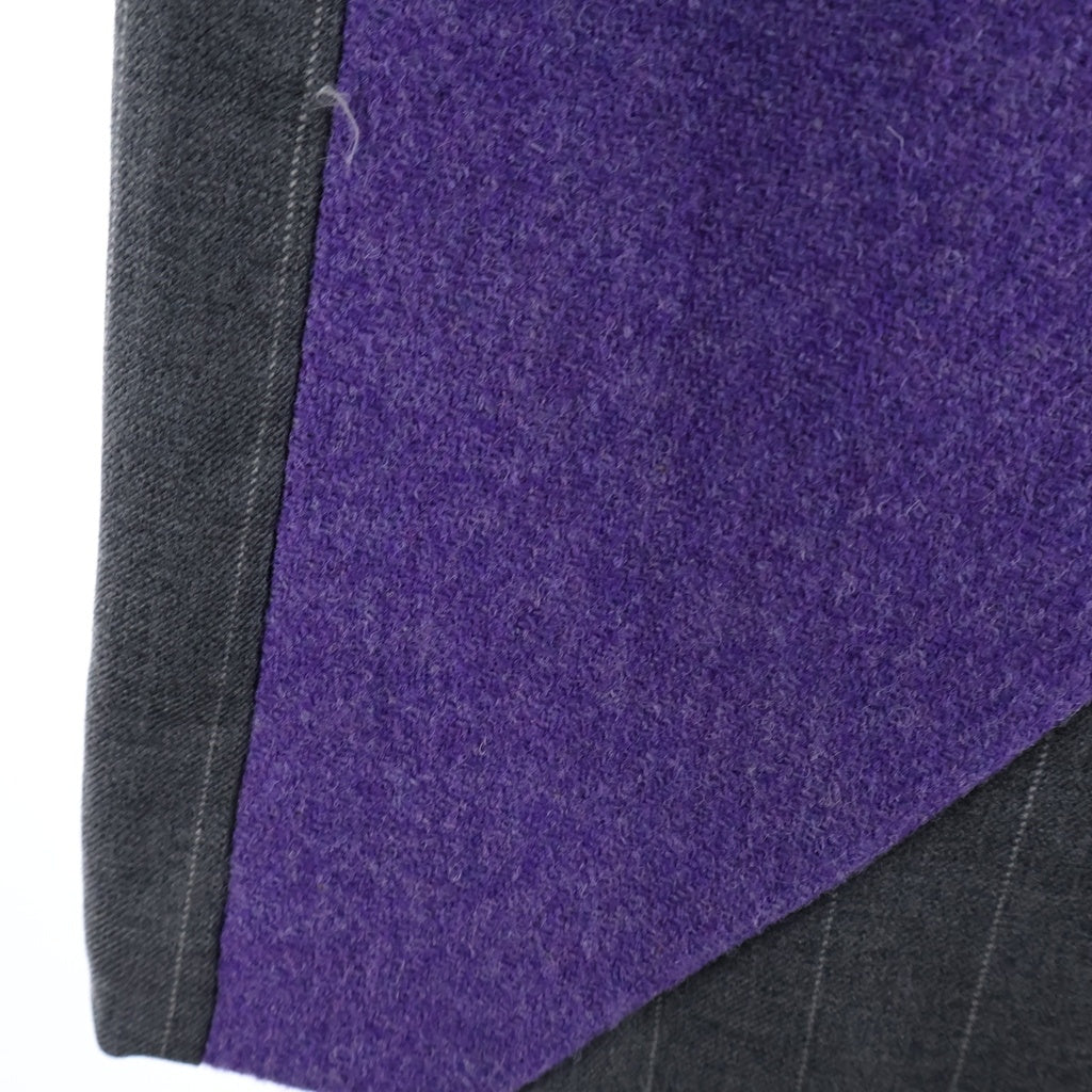 COMME des GARCONS(コムデギャルソン) フロント切替 ストライプテーラードジャケット シングルジャケット グレー/パープル PDーJ028