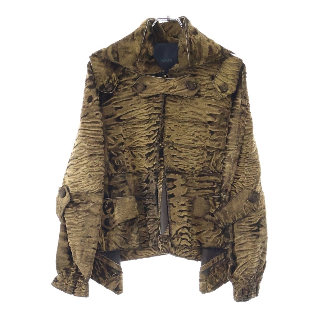 FENDI(フェンディ) 24k ペルシャラムファーコート ブラウン