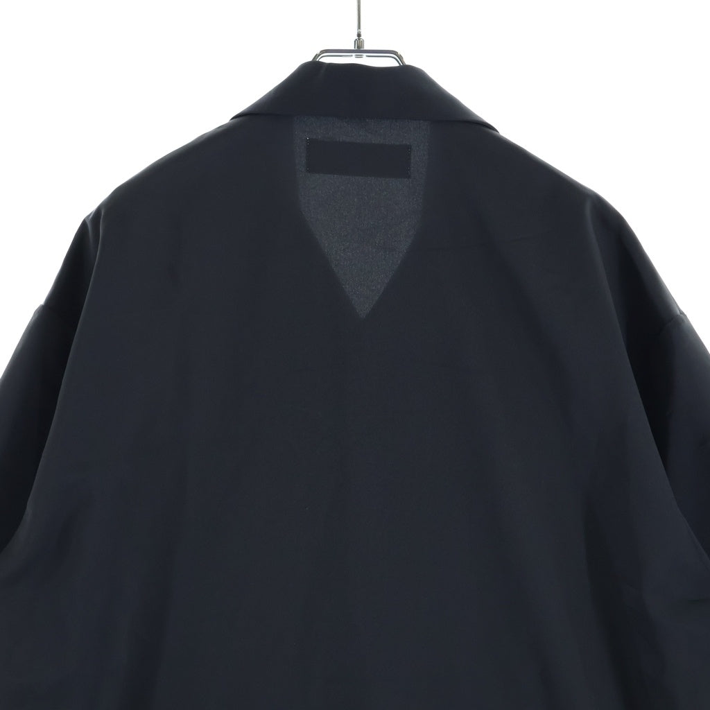 CULLNI(クルニ) 25SS DRY STRETCH TWILL DRAWSTRING OPEN COLLAR SHIRT ドライストレッチ ドローストリング オープンカラーシャツ ブラック 25-SS-030