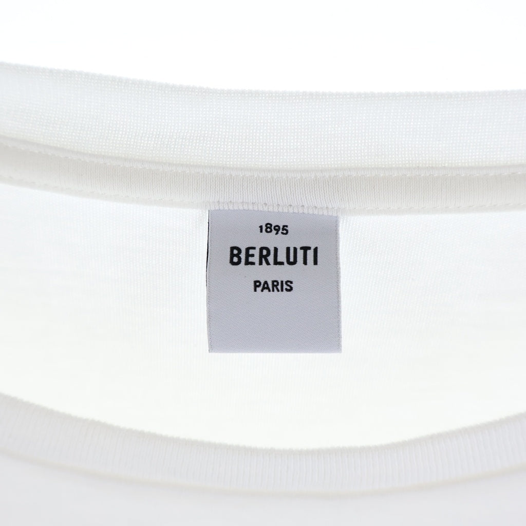 Berluti(ベルルッティ) 1985 フロントプリント クルーネック半袖カットソーTシャツ ホワイト R18JRS50JAEK