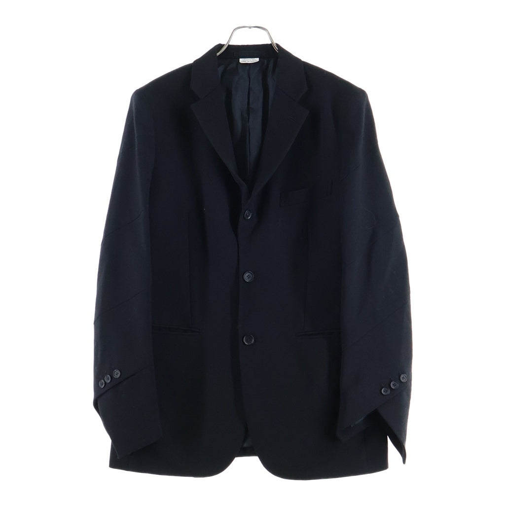 COMME des GARCONS HOMME DEUX(コムデギャルソン オムドゥ) 24AW ウール 捻れ変形 テーラードジャケット ブラック