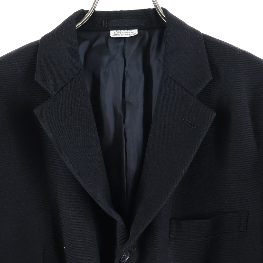 COMME des GARCONS HOMME DEUX(コムデギャルソン オムドゥ) 24AW ウール 捻れ変形 テーラードジャケット ブラック