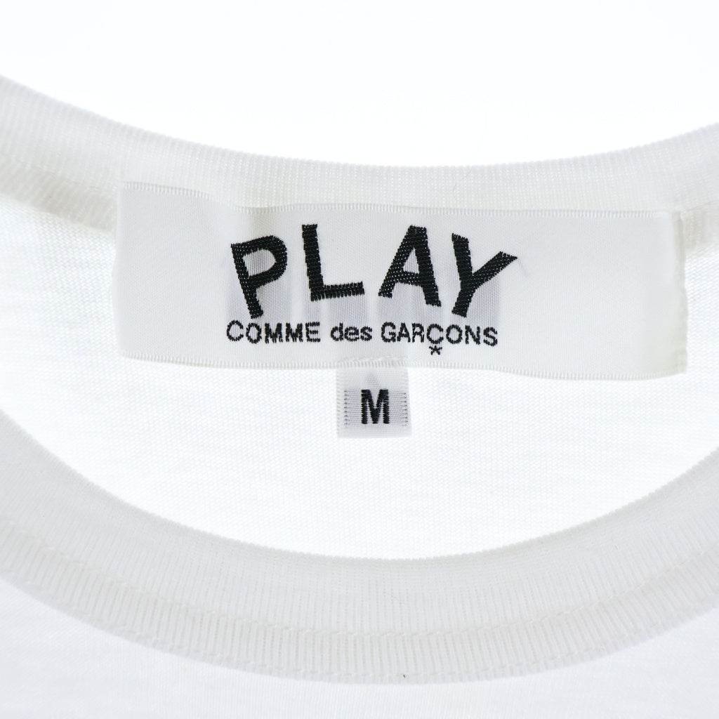 COMME des GARCONS(コムデギャルソン) ロゴパッチ ラインストーン装飾 クルーネック半袖Tシャツ ホワイト AX-T801