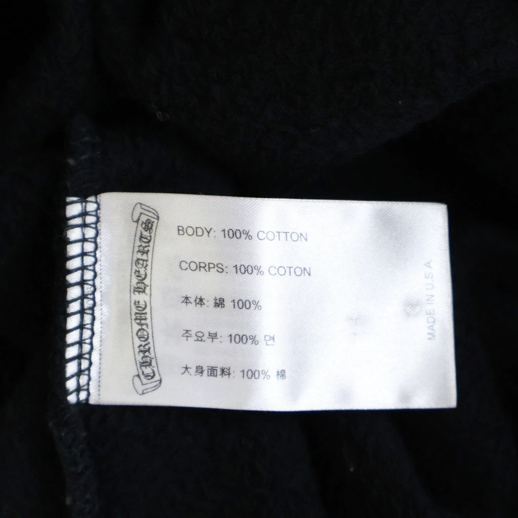 CHROME HEARTS(クロムハーツ) SWTSHRT HD ZIP 胸ロゴプリント バックアーチロゴプリント ジップアップパーカー ブラック