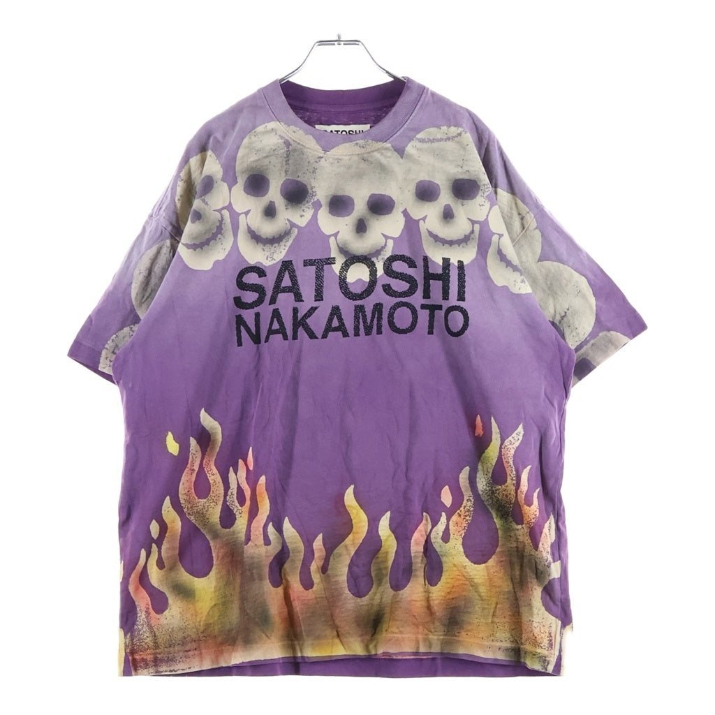 SATOSHI NAKAMOTO(サトシナカモト) 25SS LOST BOYS TEE ロストボーイズ フロントスカルプリント クルーネック半袖カットソーTシャツ パープル SN25TE011-PRP