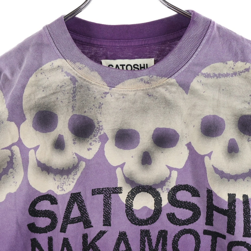 SATOSHI NAKAMOTO(サトシナカモト) 25SS LOST BOYS TEE ロストボーイズ フロントスカルプリント クルーネック半袖カットソーTシャツ パープル SN25TE011-PRP