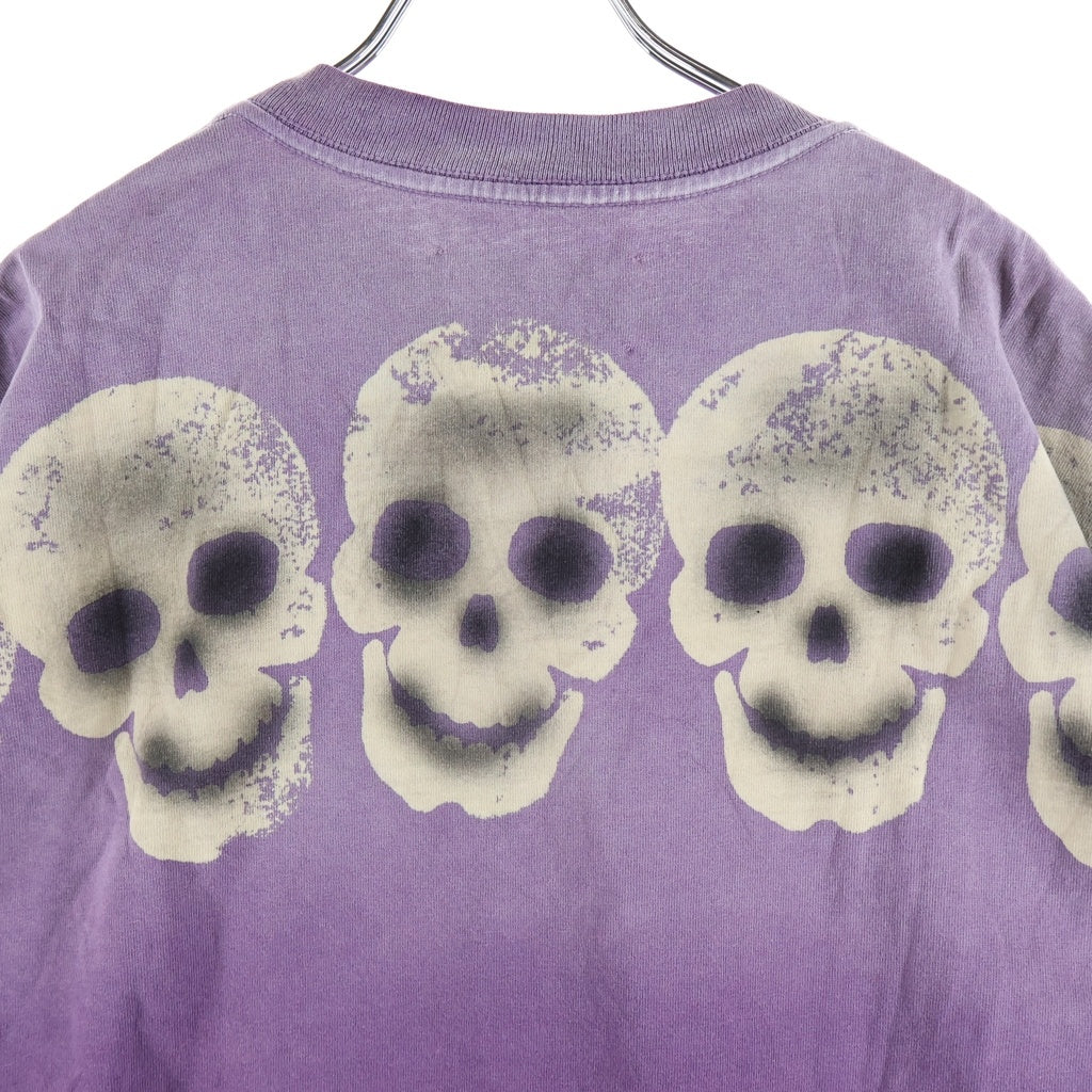 SATOSHI NAKAMOTO(サトシナカモト) 25SS LOST BOYS TEE ロストボーイズ フロントスカルプリント クルーネック半袖カットソーTシャツ パープル SN25TE011-PRP