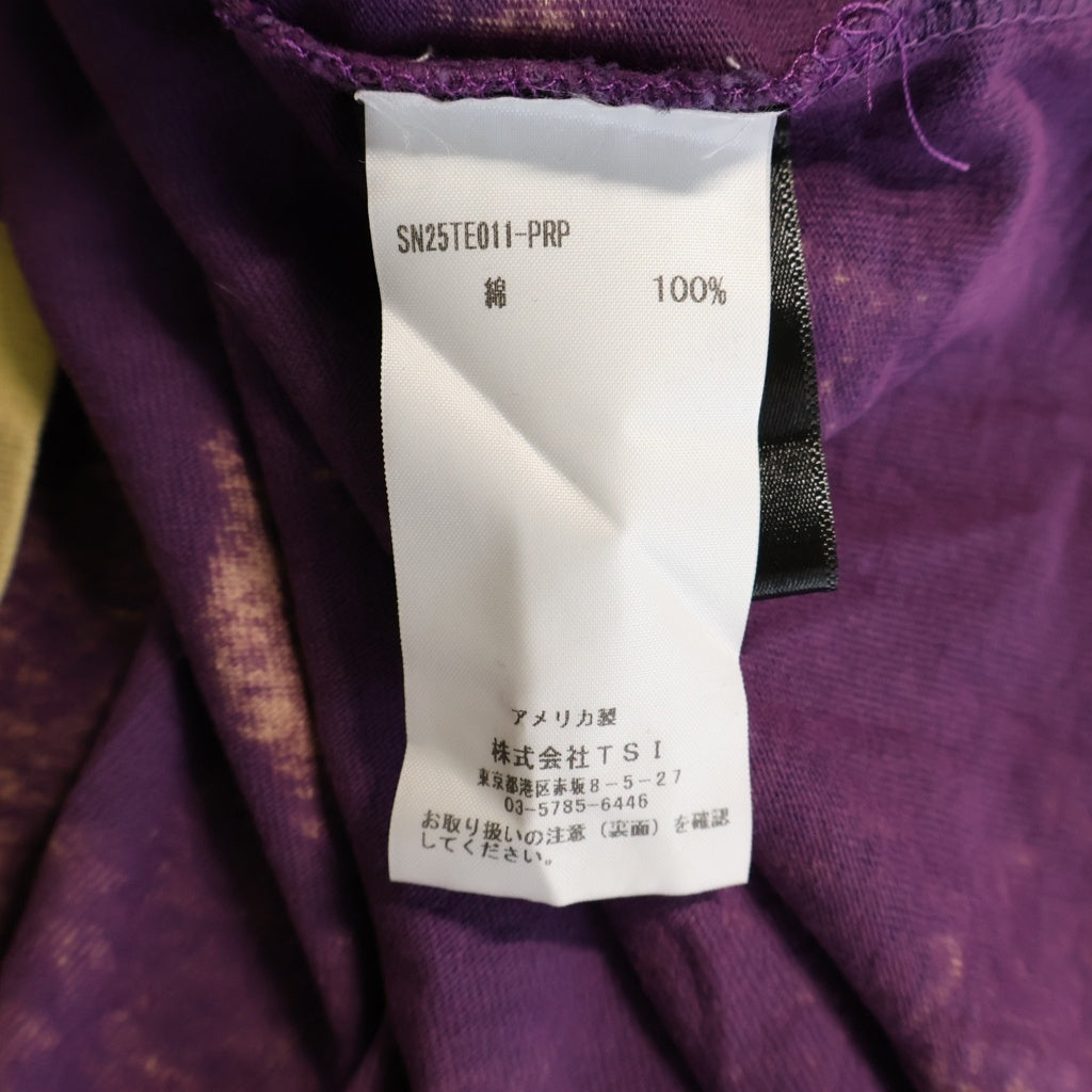 SATOSHI NAKAMOTO(サトシナカモト) 25SS LOST BOYS TEE ロストボーイズ フロントスカルプリント クルーネック半袖カットソーTシャツ パープル SN25TE011-PRP