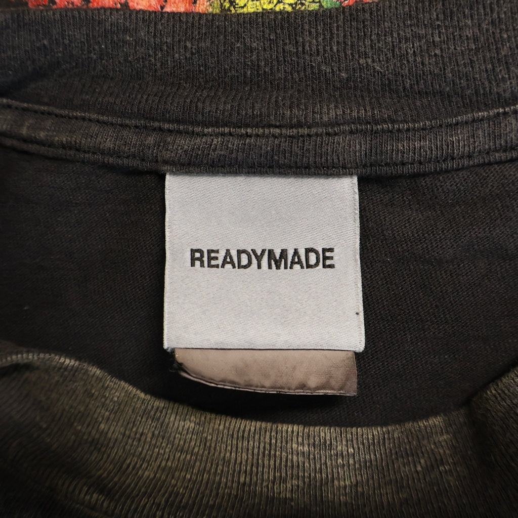 READY MADE(レディメイド) 24AW SNAKE L/S TEE バックスネークプリント クルーネック長袖カットソーTシャツ ブラック RE-CO-BK-00-00-282
