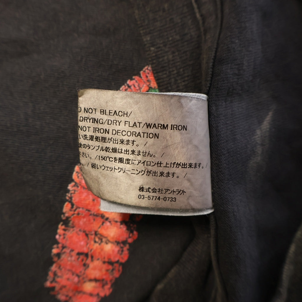 READY MADE(レディメイド) 24AW SNAKE L/S TEE バックスネークプリント クルーネック長袖カットソーTシャツ ブラック RE-CO-BK-00-00-282