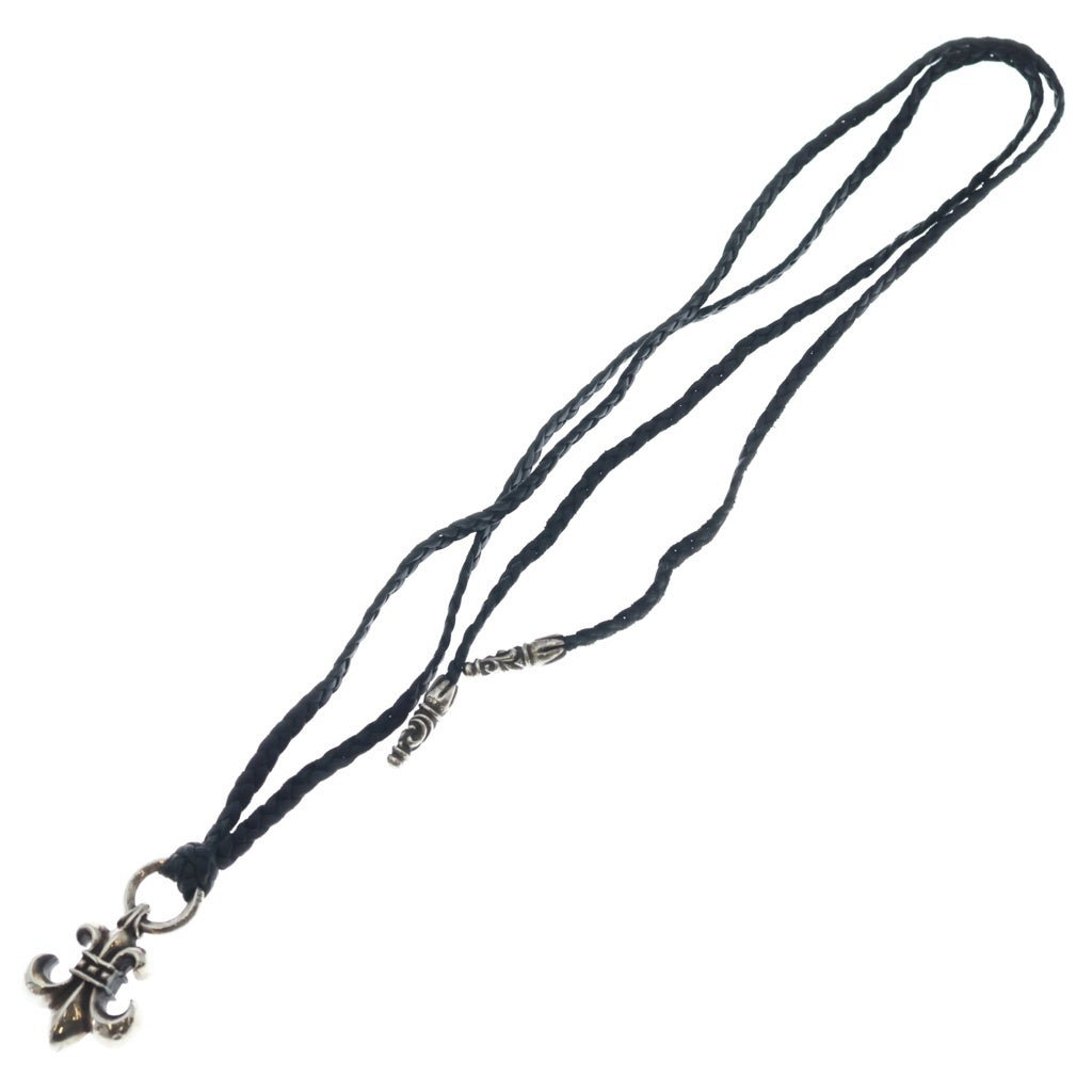 CHROME HEARTS(クロムハーツ) BS FLUER BC BSフレア レザーブレイド ボロチップ ネックレス ブラック/シルバー
