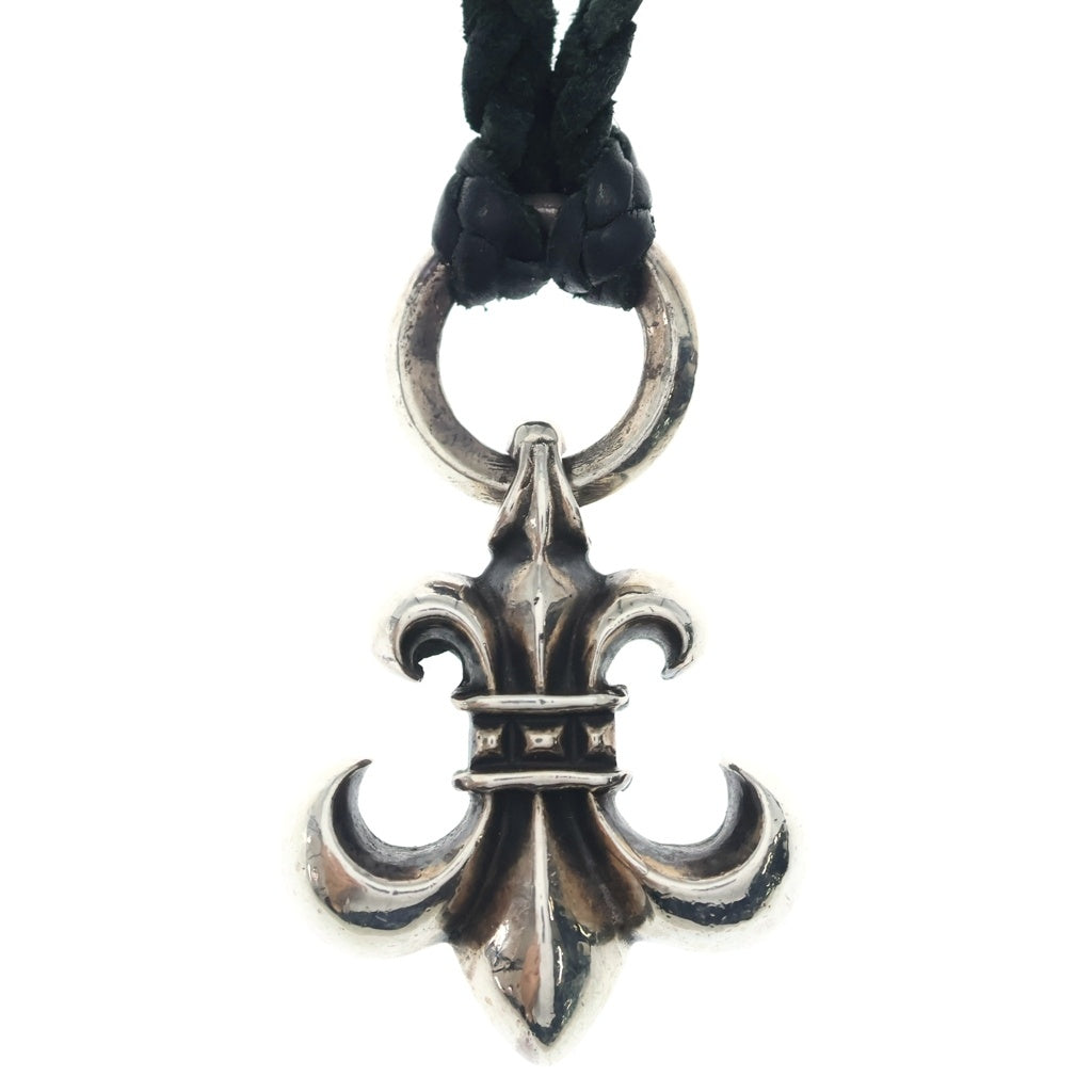 CHROME HEARTS(クロムハーツ) BS FLUER BC BSフレア レザーブレイド ボロチップ ネックレス ブラック/シルバー