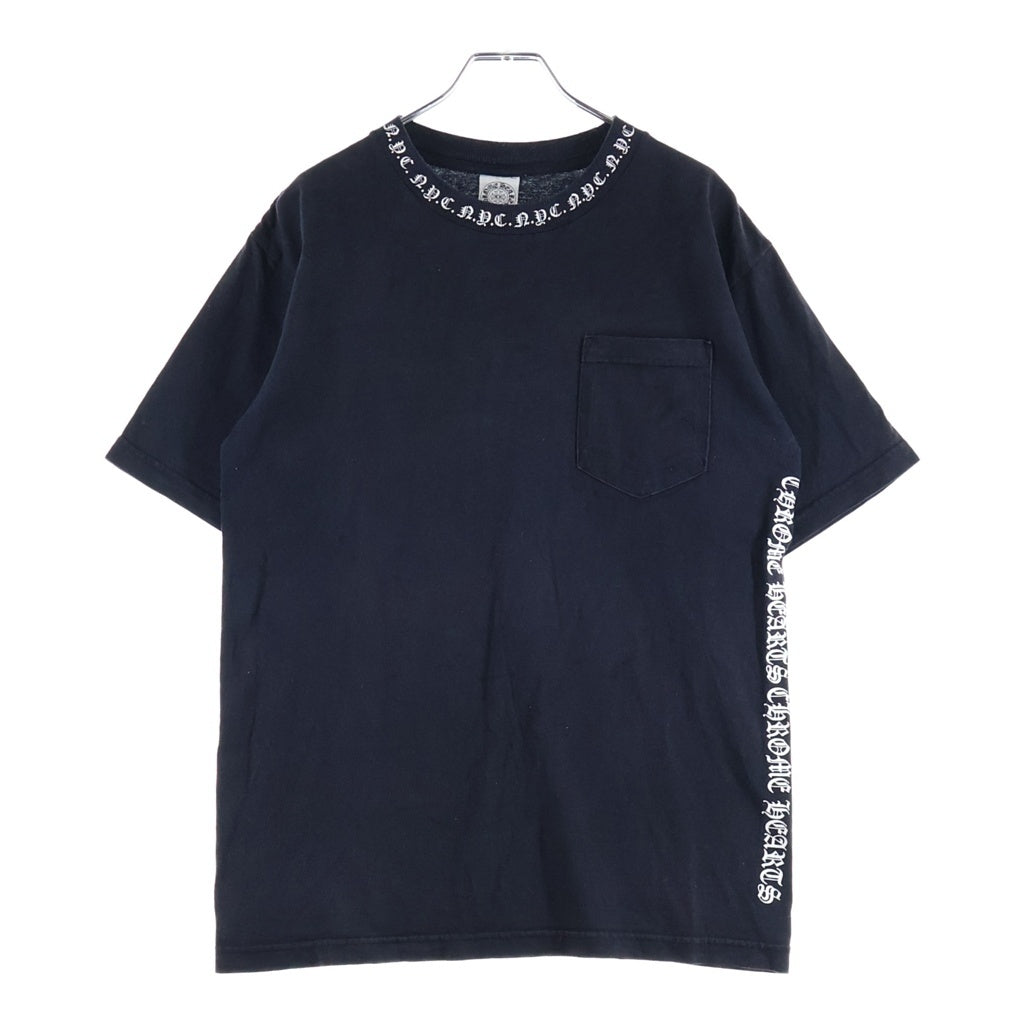 CHROME HEARTS(クロムハーツ) OLD NYC NECK LOGO S/S TEE オールド NYCネックロゴ クルーネック半袖Tシャツカットソー ブラック