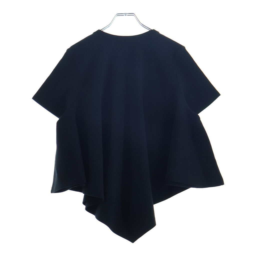 LOEWE(ロエベ) 26SS ハーフアナグラムロゴ クルーネック半袖ケープTシャツ ブラック レディース S540Y22X87