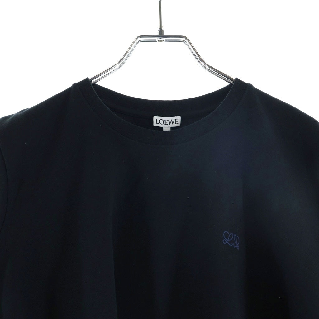 LOEWE(ロエベ) 26SS ハーフアナグラムロゴ クルーネック半袖ケープTシャツ ブラック レディース S540Y22X87