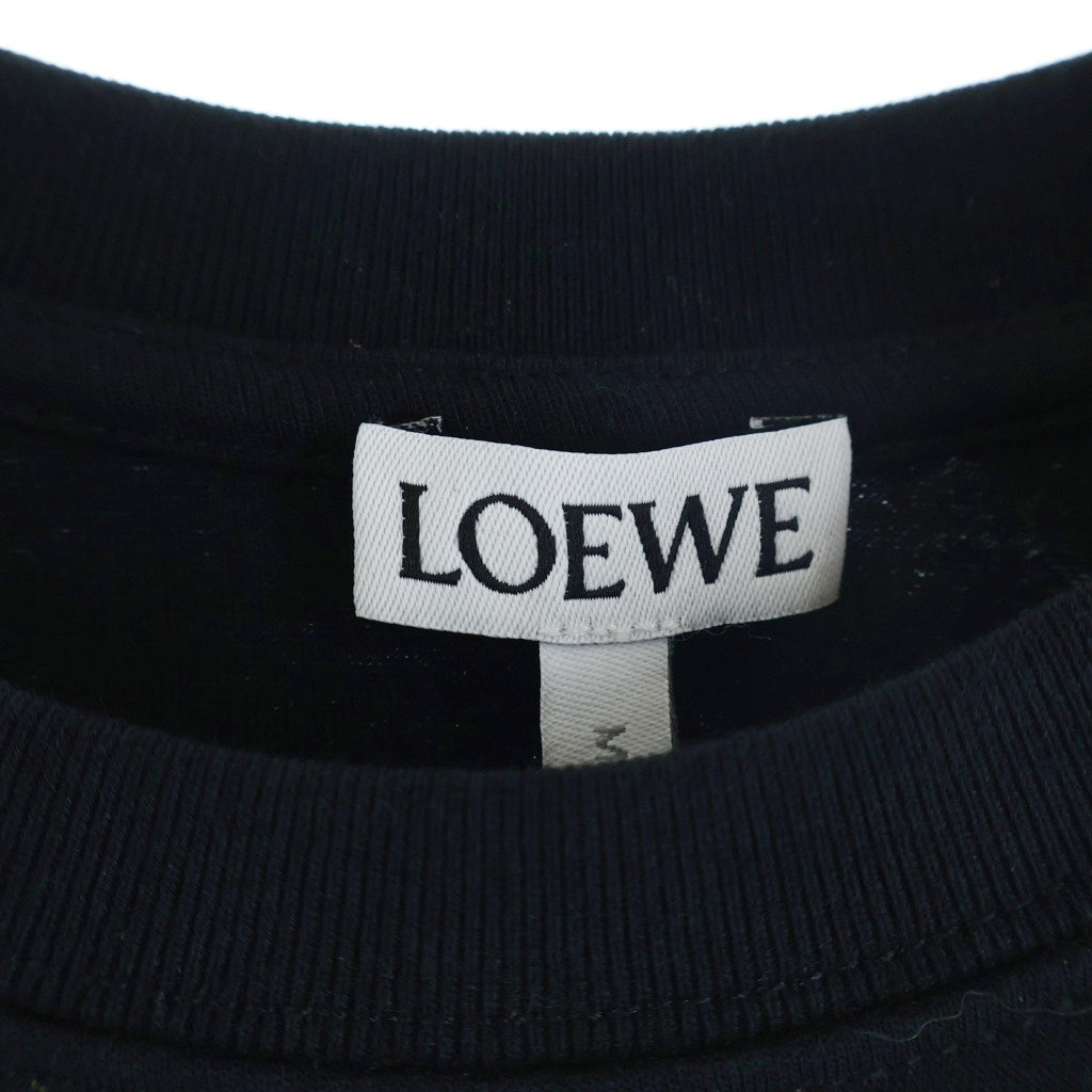 LOEWE(ロエベ) 26SS ハーフアナグラムロゴ クルーネック半袖ケープTシャツ ブラック レディース S540Y22X87