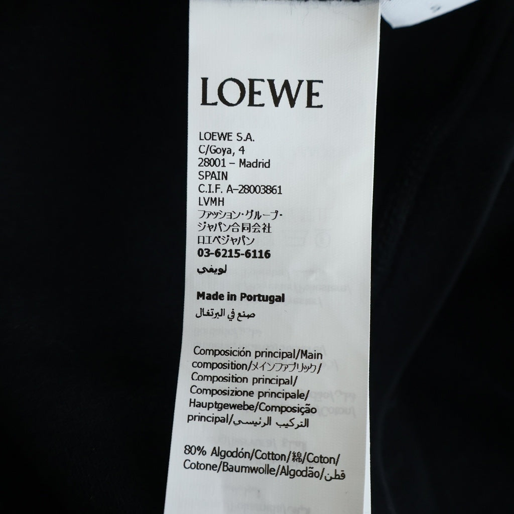 LOEWE(ロエベ) 26SS ハーフアナグラムロゴ クルーネック半袖ケープTシャツ ブラック レディース S540Y22X87