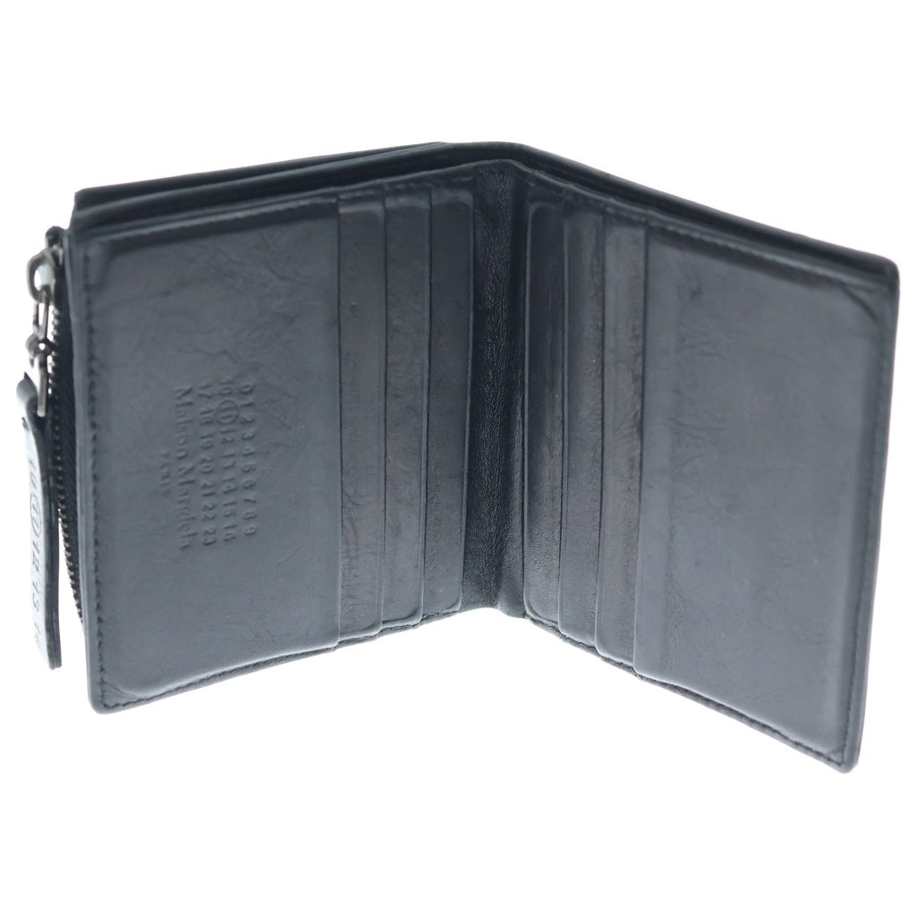 Maison Margiela(メゾンマルジェラ) Folded Leather Wallet 2つ折り財布 レザー ブラック ー