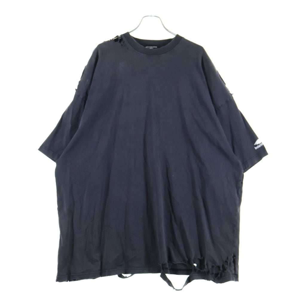 BALENCIAGA(バレンシアガ) 22SS OVERSIZED REPAIRED T-SHIRT 半袖Tシャツ カットソー ブラック 704056