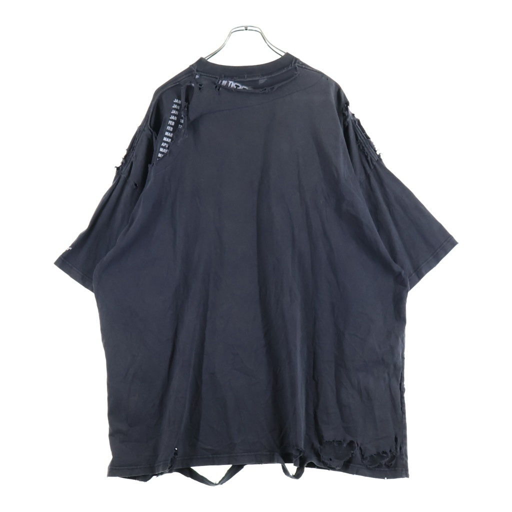 BALENCIAGA(バレンシアガ) 22SS OVERSIZED REPAIRED T-SHIRT 半袖Tシャツ カットソー ブラック 704056