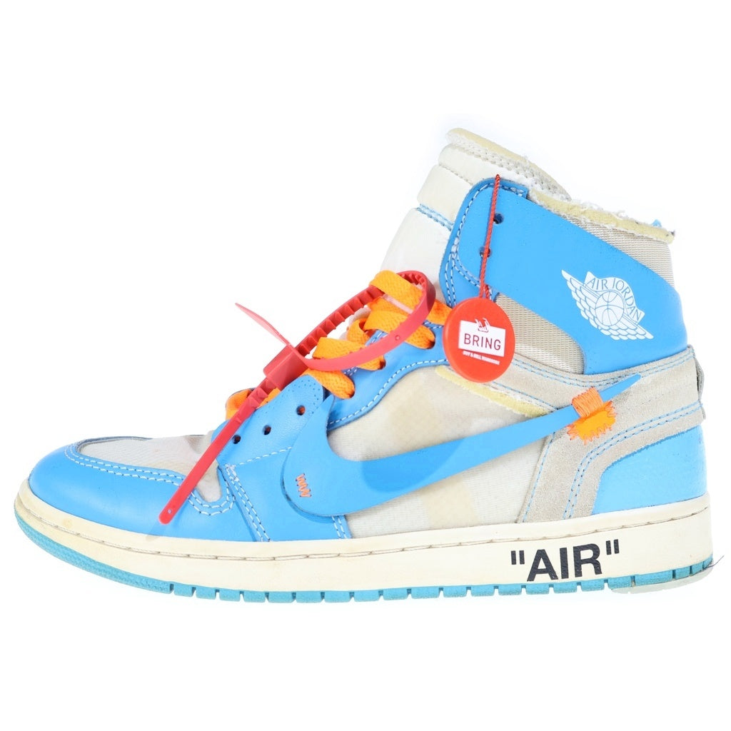 NIKE(ナイキ) OFF-WHITE AIR JORDAN 1 POWDER BLUE オフホワイト エアジョーダン1パウダーブルーハイカットスニーカー ホワイト/ブルー AQ0818-148 US8.5/26.5cm