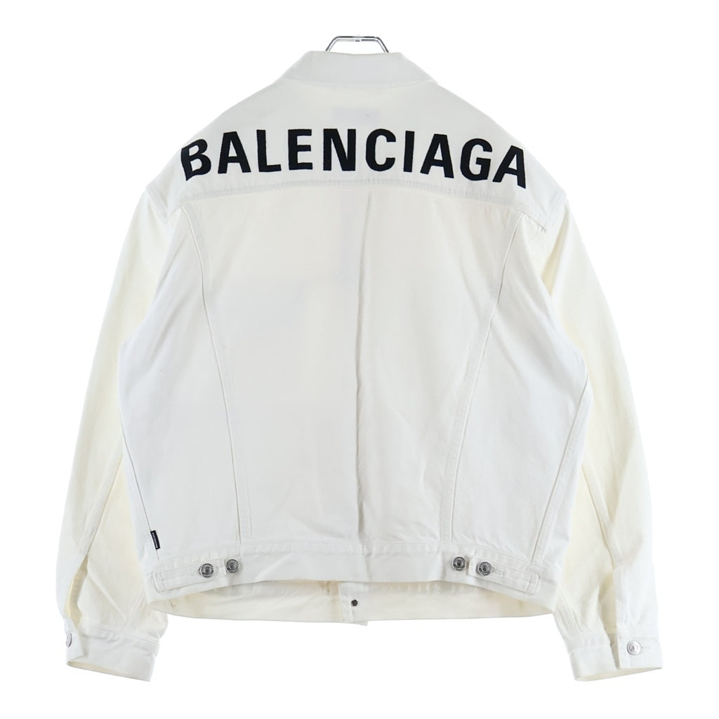 BALENCIAGA(バレンシアガ) 20SS BACK LOGO DENIM JACKET バックロゴプリント デニムジャケット ホワイト 571322 TDW04