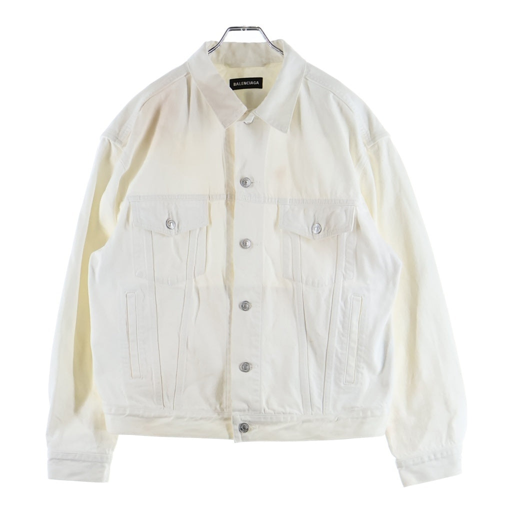 BALENCIAGA(バレンシアガ) 20SS BACK LOGO DENIM JACKET バックロゴプリント デニムジャケット ホワイト 571322 TDW04
