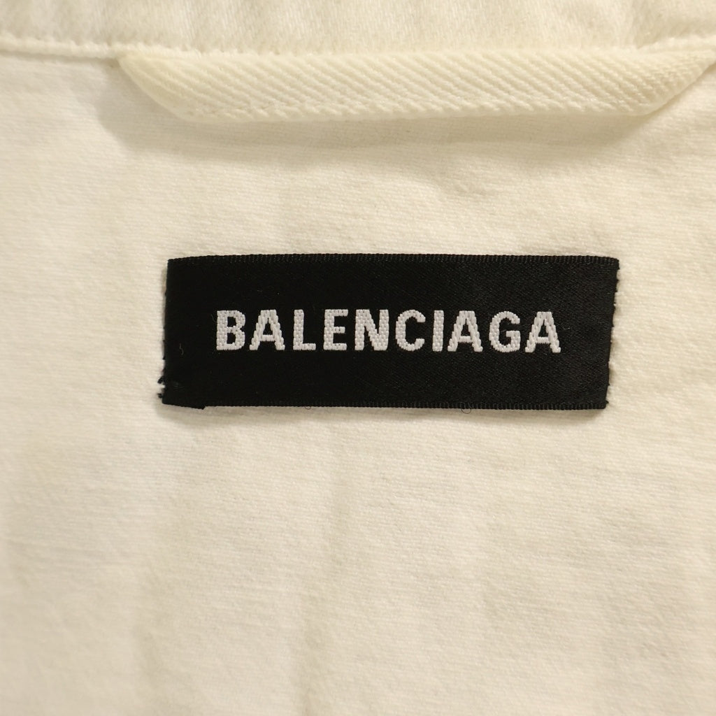 BALENCIAGA(バレンシアガ) 20SS BACK LOGO DENIM JACKET バックロゴプリント デニムジャケット ホワイト 571322 TDW04