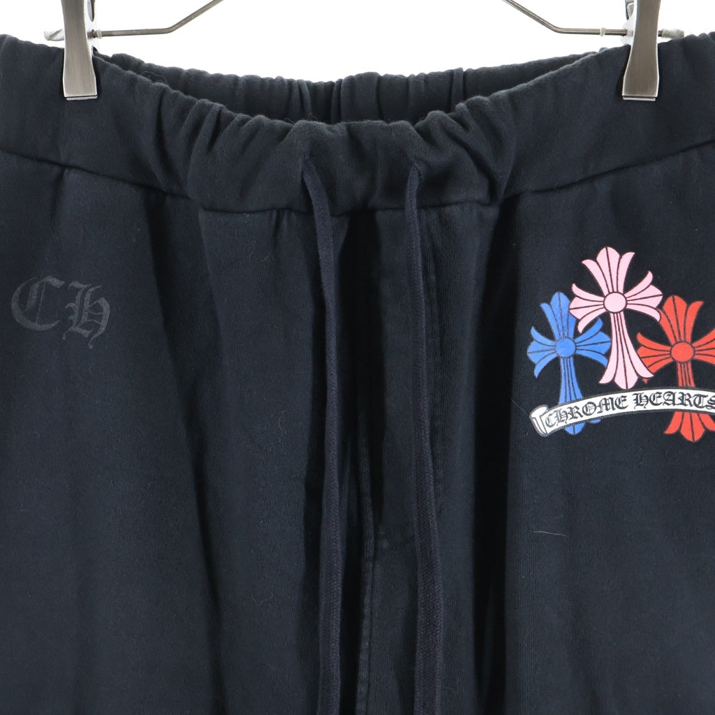 CHROME HEARTS(クロムハーツ) MLTCOL CEM CRS SWEAT PANTS マルチセメタリークロスプリントスウェットロングパンツ ブラック