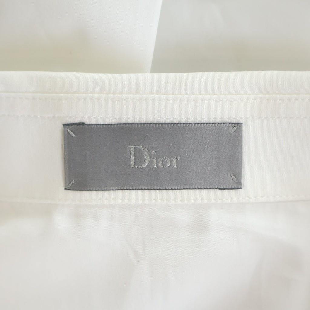 Dior HOMME(ディオールオム) 18SS 襟ロゴ刺繍比翼ボタン長袖シャツ ホワイト 463C541W6680