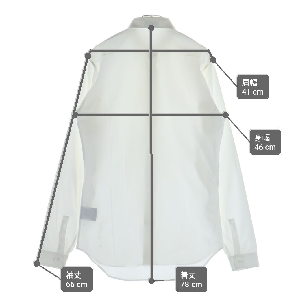 Dior HOMME(ディオールオム) 18SS 襟ロゴ刺繍比翼ボタン長袖シャツ ホワイト 463C541W6680