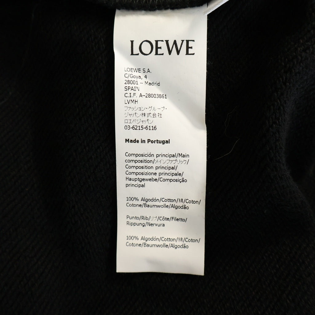 LOEWE(ロエベ) 25SS アナグラムロゴ オーバーサイズ コットンパーカー ブラック H526341XAL