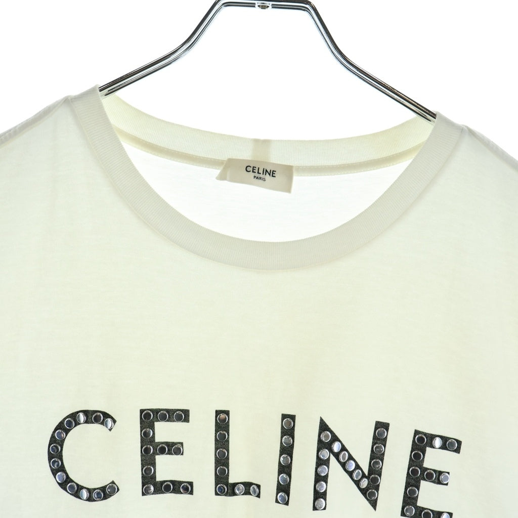 CELINE(セリーヌ) スタッズロゴ キャミソールタンクトップ カットソー ホワイト 2X46A671Q