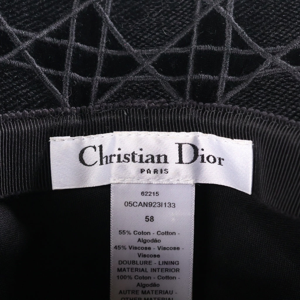 Christian Dior(クリスチャンディオール) カナージュ総柄 コットンバケットハット ブラック 05CAN923I133 レディース